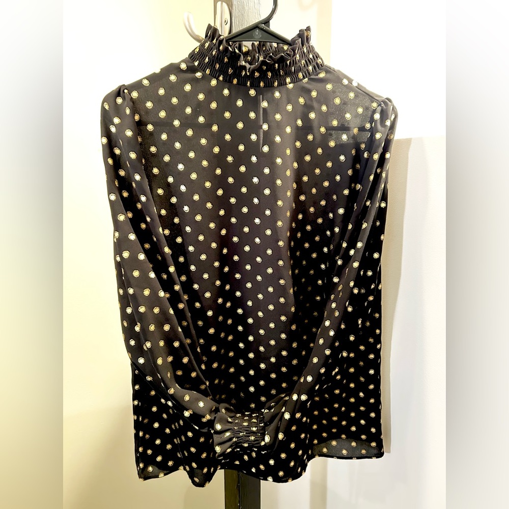 Blousy black and gold top
